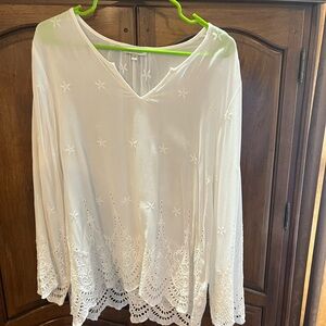 White Embroidered Blouse